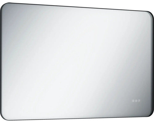 LAUFEN Badkamerspiegel met verlichting Lida zwart 120 x 80 cm Rechthoekige spiegel met verlichting