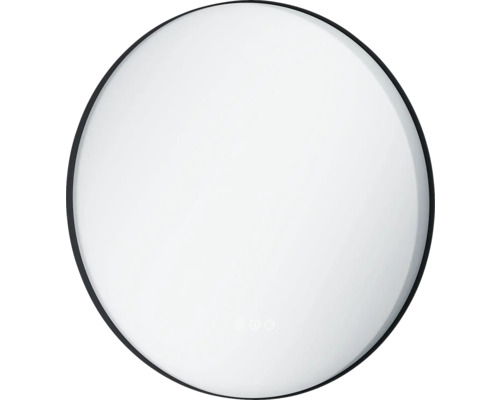 LAUFEN Badkamerspiegel met verlichting Lida zwart Ø60 cm Ronde spiegel met zwarte lijst