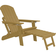 Houtkleurige Adirondack stoel met voetsteun