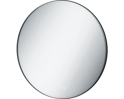 LAUFEN Badkamerspiegel met verlichting Lida zwart Ø100 cm Ronde spiegel met smalle rand