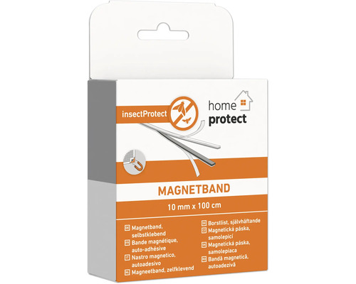 Zelfklevende magneetband voor insectenwering in een verpakking van insectProtect home protect, 10 mm x 100 cm