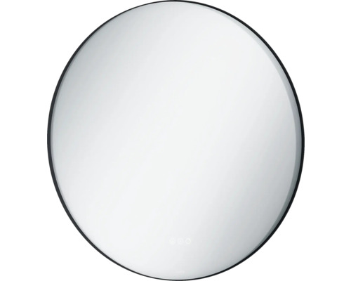 LAUFEN Badkamerspiegel met verlichting Lida zwart Ø80 cm Ronde spiegel met verlichting