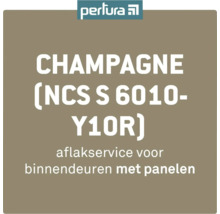 Perlura Logo. Champagne NCS S 6010-Y10R. Lakservice voor binnendeuren met panelen.