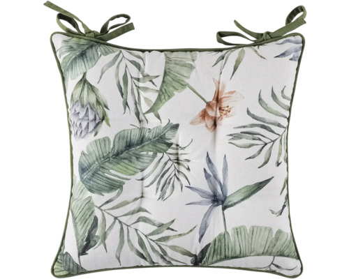 Zitkussen met plantenmotief en banden