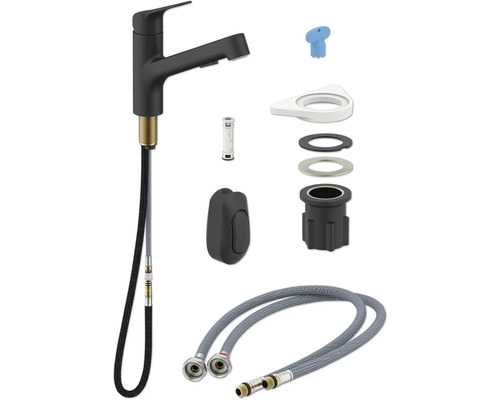 Keukenkraan met accessoires voor installatie