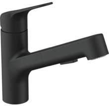 Zwarte keukenkraan met uittrekbare handdouche