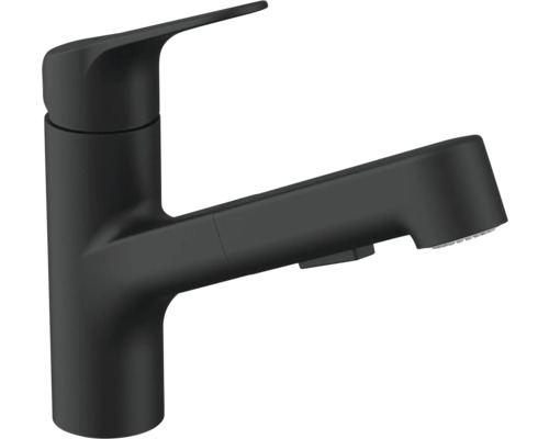 KEO Keukenkraan Shaza mat zwart Zwarte keukenkraan met uittrekbare handdouche