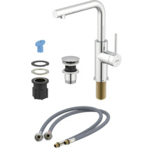 Avital eenhendelmengkraan met toebehoren en flexibele slangen