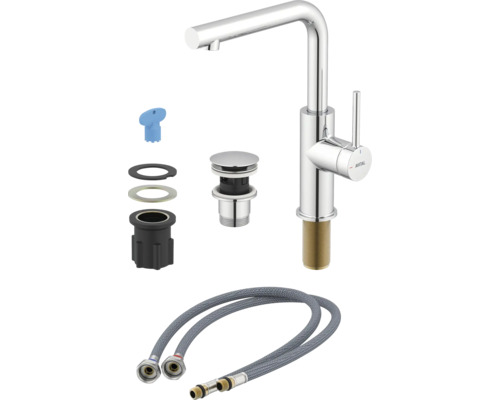 Avital eenhendelmengkraan met toebehoren en flexibele slangen