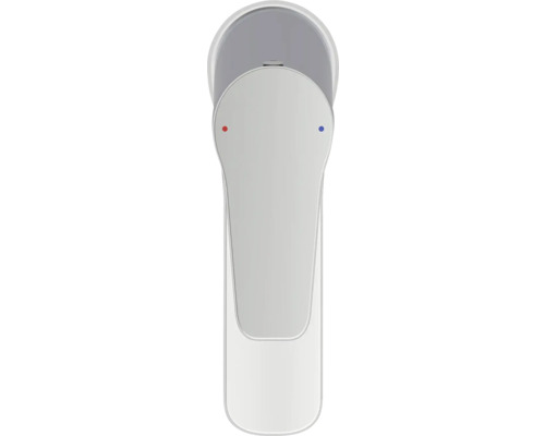 Wastafelkraan met markering voor koud en warm water