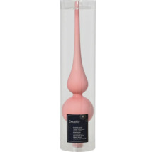 Roze glazen kerstboomspits in transparante verpakking