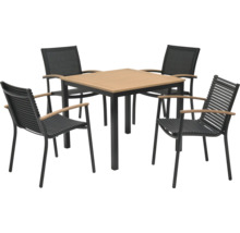 Tuinset met tafel en vier stoelen voor buiten