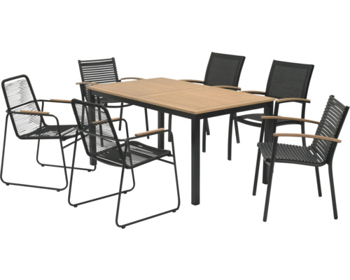 Tuinafel met zes tuinstoelen