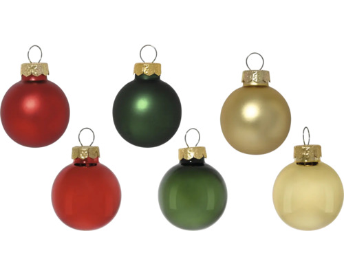 Veelkleurige set kerstballen