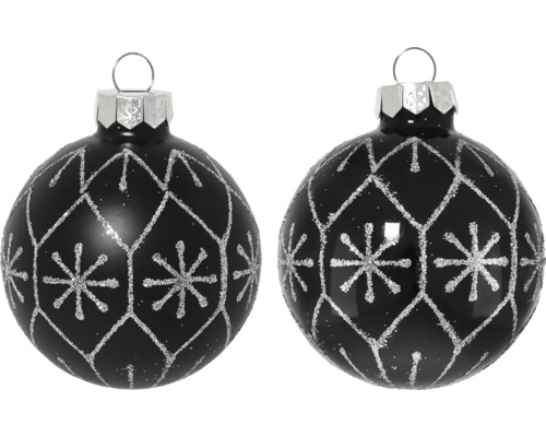 Twee kerstballen met decoratie