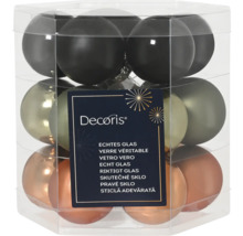 Verpakking met kerstballen van echt glas