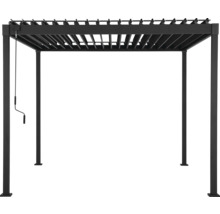 Zwarte pergola met verstelbaar lamellendak