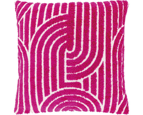 Unique Living Kussen Ziza japandi lichtroze 45x45 cm Vierkant decoratief kussen met grafisch patroon