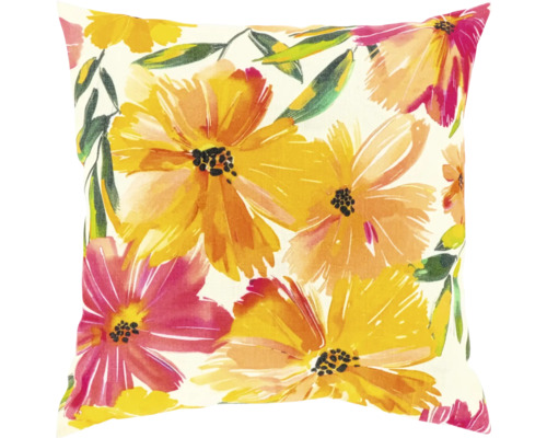 Unique Living Kussen Nena bloemen oranje 45x45 cm Kussen met bloemmotief