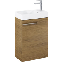 Wastafelmeubel met houtlook onderkast en opzetwastafel