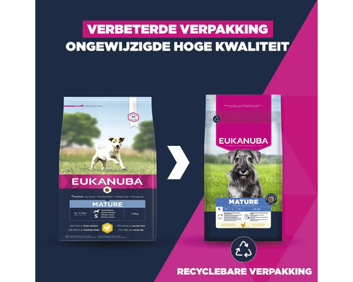 Eukanuba droogvoer voor honden, verbeterde verpakking