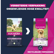Afbeelding van de Eukanuba-hondenvoerverpakking voor puppy's met verbeterde, recyclebare verpakking