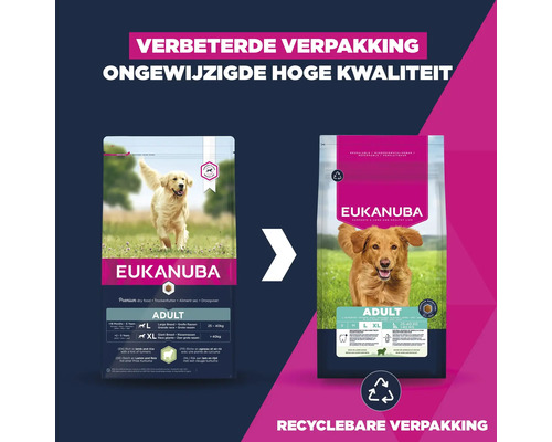 EUKANUBA Hondenvoer Adult L lam & rijst 3 kg Eukanuba droog hondenvoer voor volwassen honden, verbeterde verpakking