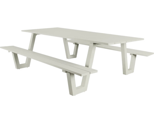 Picknicktafel met twee houten banken