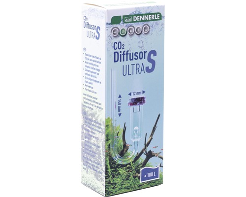 Verpakking van een Dennerle CO2 Diffusor Ultra S voor aquaria tot 100 liter