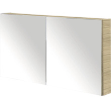 Spiegelkast met twee deuren en houten structuur