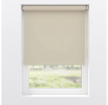 Raam met beige rolgordijn