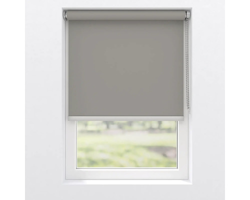 Grijze rolgordijn voor een raam voor privacy