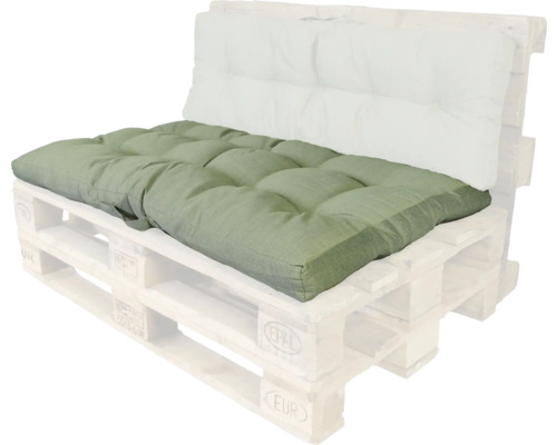 UNIQUE LIVING Loungekussen Senna groen 120x80 cm Palletkussen met rugleuning voor palletmeubelen
