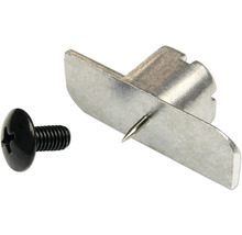 Metalen bevestiging met zwarte schroef