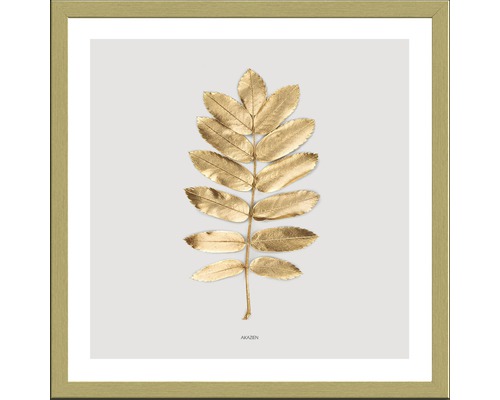 PURE LIVING Schilderij met lijst Golden Leaf II 33x33 cm