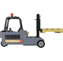 Hornbach model heftruck van bouwstenen met pallet