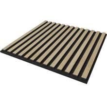 Akoestisch paneel met houten latten op viltrug