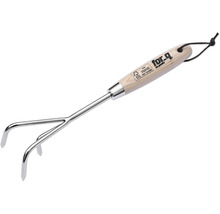 Tuinklauw met houten handvat en drie tanden