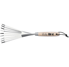 Bladhark met houten handvat en metalen inzetstuk van for.q