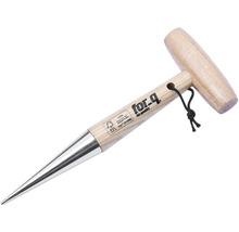 For-Q plantstok van hout met metalen inzetstuk en bedrijfslogo