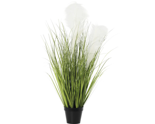 LAFIORA Kunstplant Gras in plastic pot zwart H 80 cm Decoratieve kunstplant met vedergras in pot