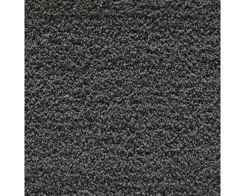 Tapijt frisé Softness antraciet 400 cm breed Close-up van een tapijt met lusstructuur