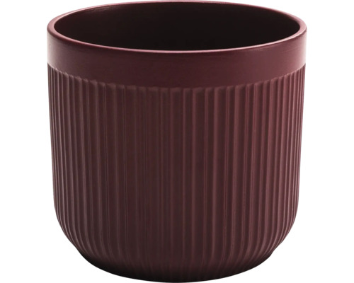 LAFIORA Bloempot Alma Keramiek bordeaux Ø 13,5 cm H 12,6 cm Bloempot van keramiek met geribbelde buitenkant