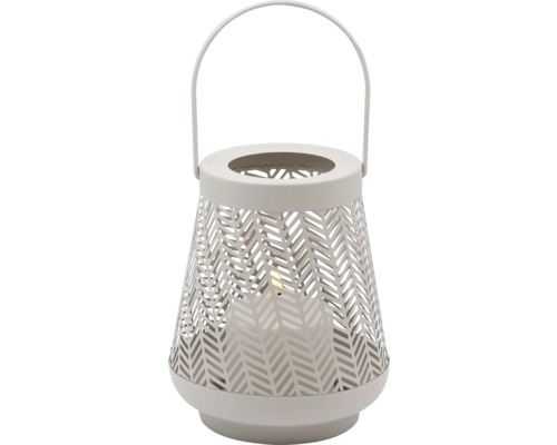 Metalen windlicht met gaatjespatroon en handvat