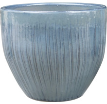 Bloempot van keramiek met verticaal ribbelpatroon