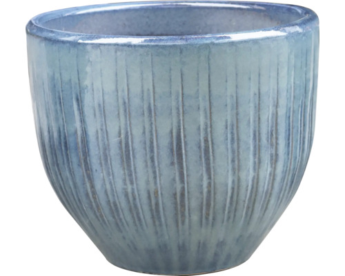 Bloempot van keramiek met geribbeld oppervlak