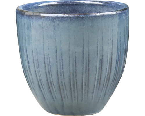 FLORASELF Bloempot Ton Klei blauw Ø 26,5 cm H 25,5 cm Bloempot van keramiek