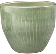 Keramische plantenbak met verticaal ribbelpatroon