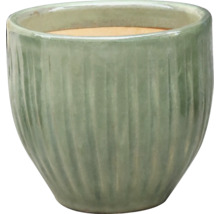 Keramische bloempot met verticaal ribbelpatroon