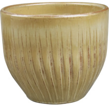 Keramische bloempot met geribbelde textuur